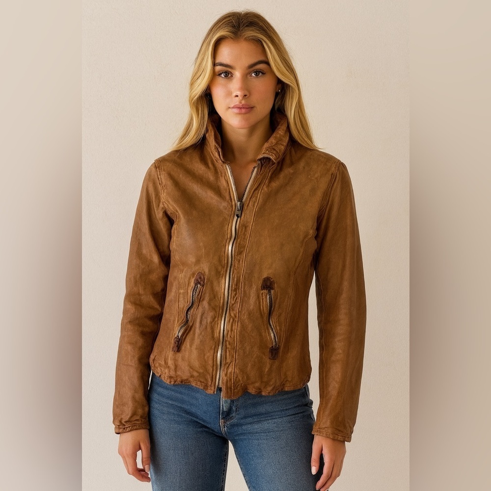 706 Giorgio Brato Leather Jacket Size 44